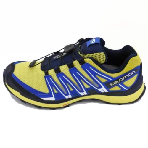 SALOMON Cushioning, Wear Resistant Low top Running Shoes Men's Yellow/Blue