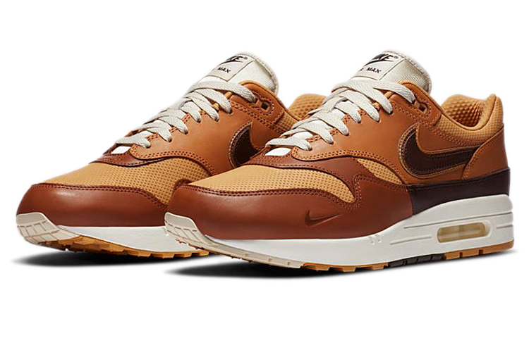 Кроссовки Nike Air Max 1 (коричнево-белые) — Коричневыйбелый — фото 3
