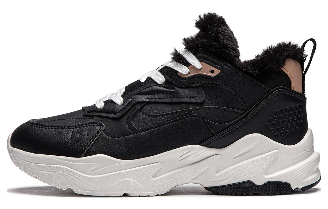 Li Ning Defender Slip Resistant Abrasion Resistant Thermal Mid top Running Shoes Women’s Black White