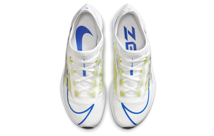 Женские кроссовки Nike Zoom Fly 3 (бело-сине-желтый) — Белый / синий / жёлтый — фото 4