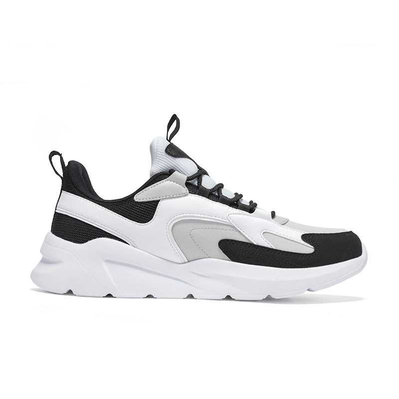 Erke Lightweight Anti Slip Low top Casual Running Shoes Men’s White Gray Black