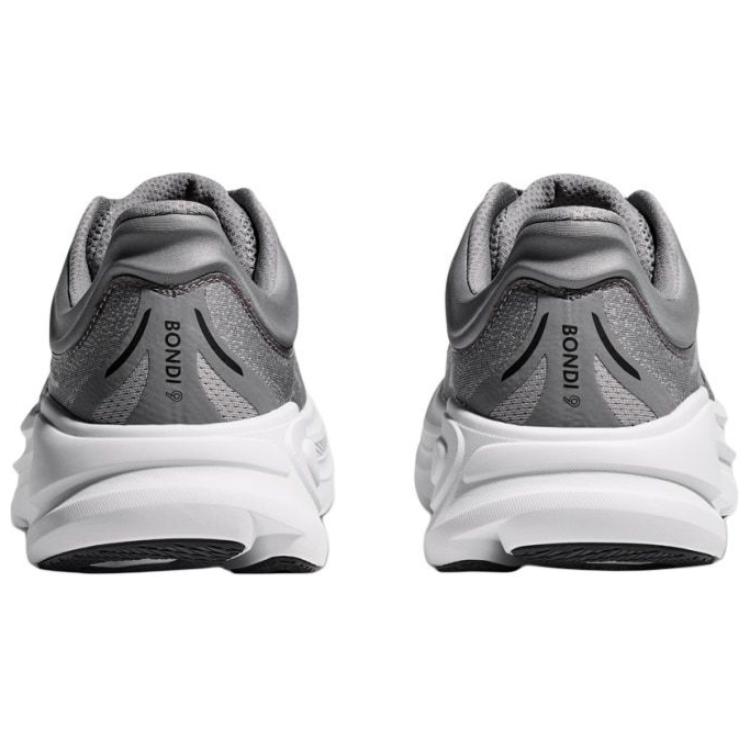 HOKA ONE ONE Bondi 9 Slip Resistant Abrasion Resistant Low top Long Distance Running Shoes Men’s Gray 2E Width