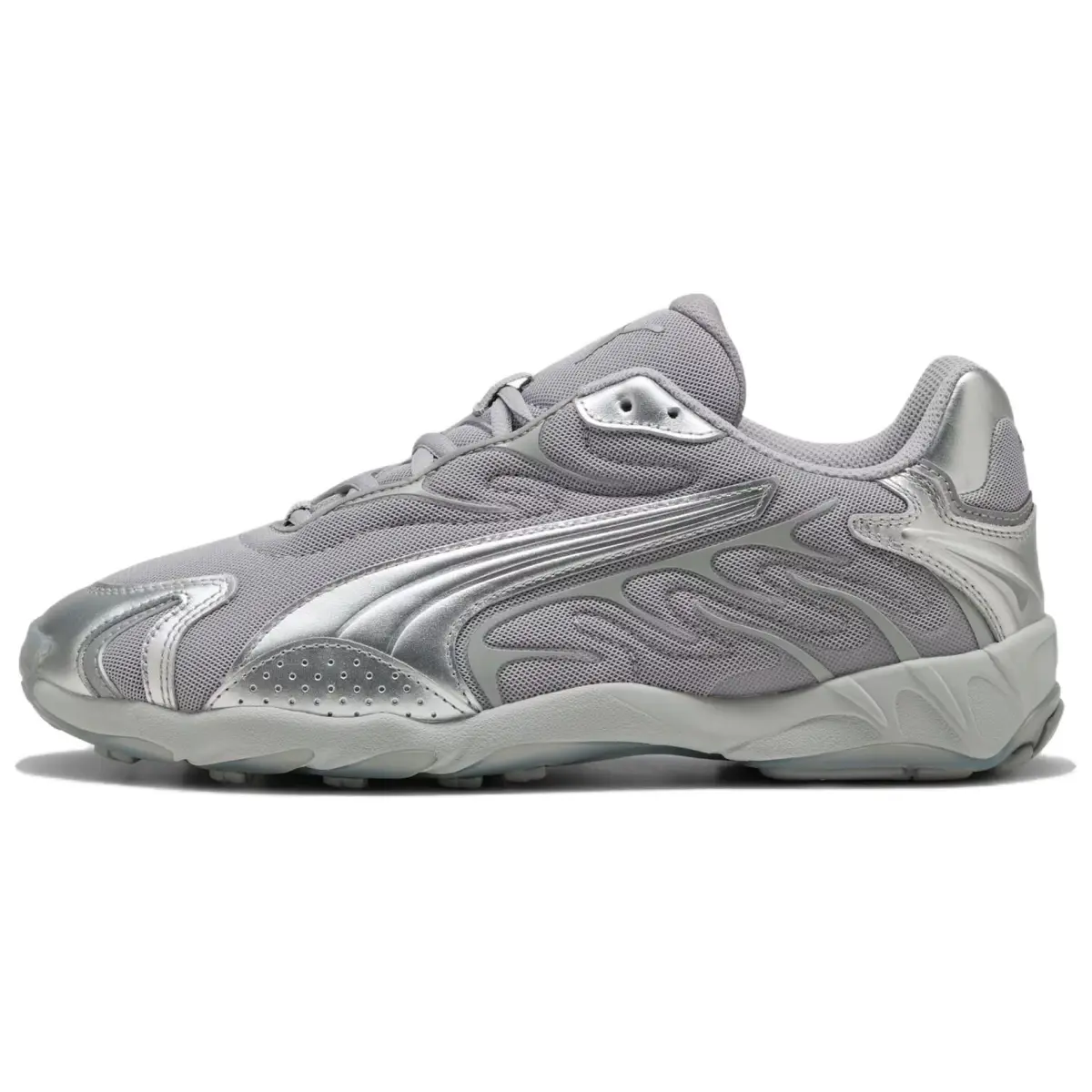 PUMA Inhale Mesh Slip Resistant Abrasion Resistant Low top Casual Running Shoes Unisex Silver Gray