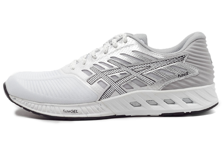 Asics Fuzex Comfortable Low top Running Shoes Men's White Gray