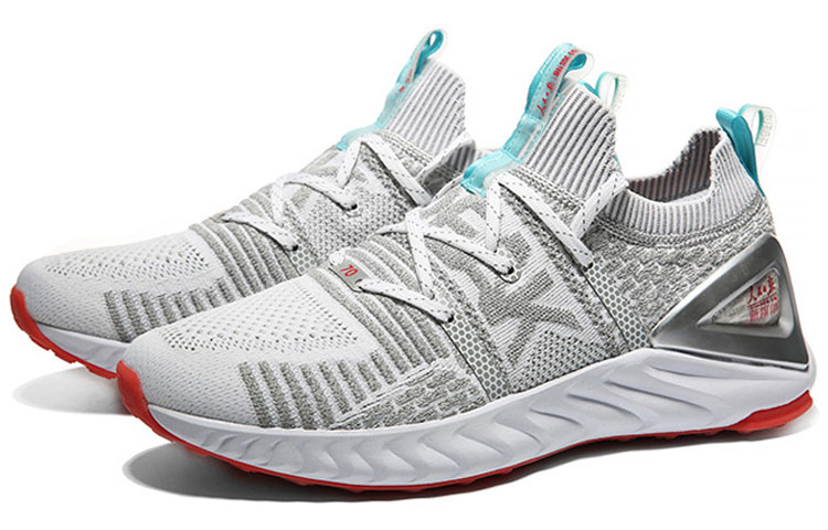 RENMINRIBAO x PEAK Abrasion Resistant Breathable Low top Running Shoes Men’s White Gray