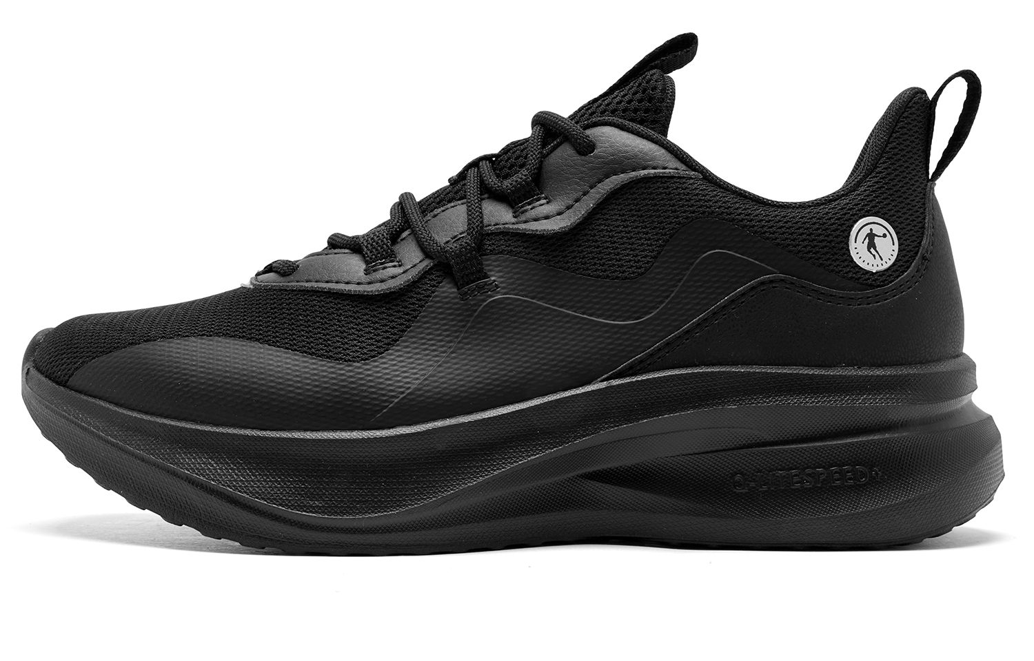 QIAODAN Cushioning Slip Resistant Abrasion Resistant Low top Casual Running Shoes Men’s Black