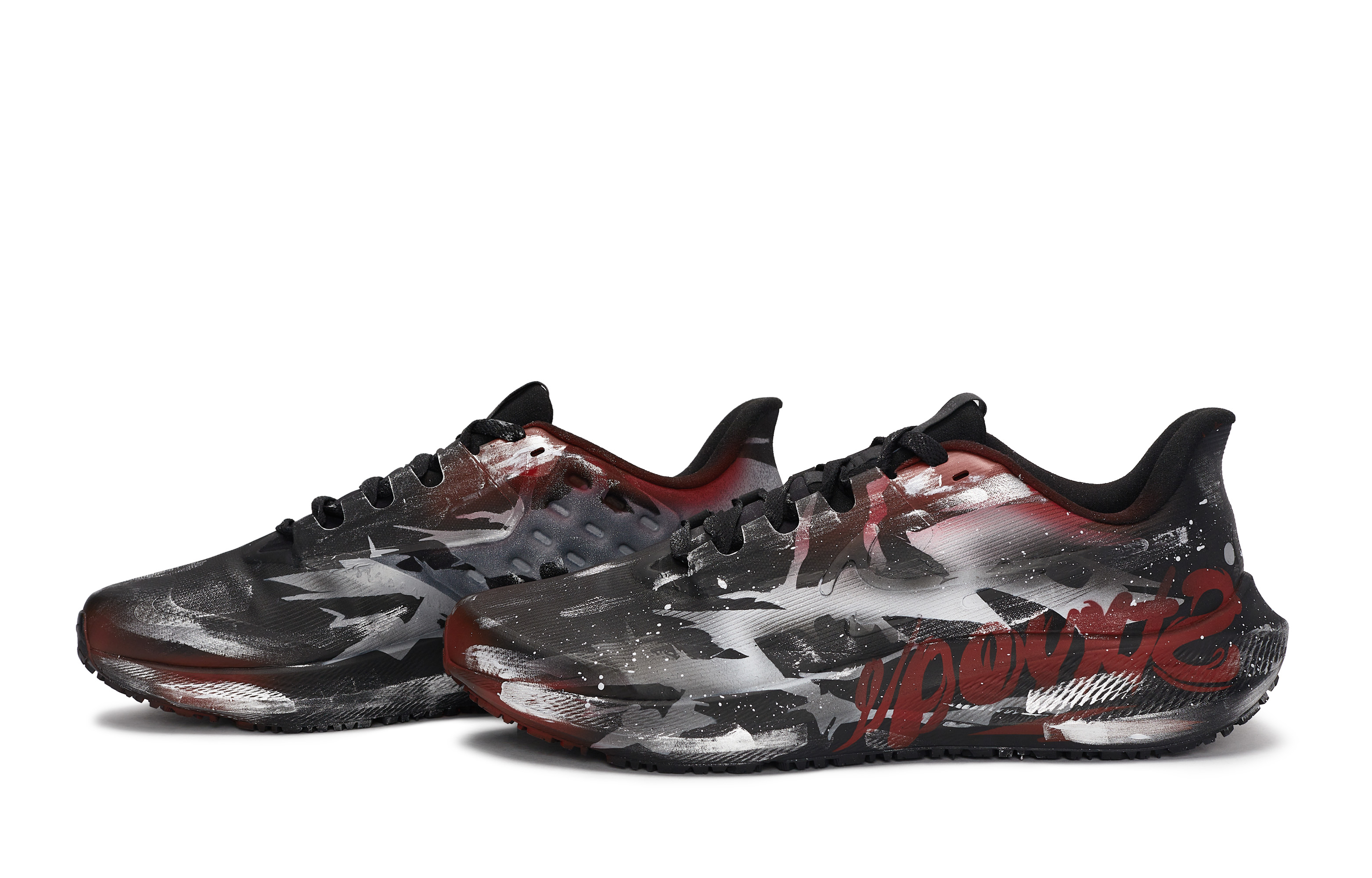 Nike Air Zoom Pegasus 39 Slip Resistant Abrasion Resistant Low top Running Shoes Unisex Black Silver Red