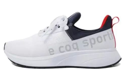 Le Coq Sportif Comfortable And Lightweight Cushioning, Wear Resistant Low top Running Shoes Unisex White Blue Red
