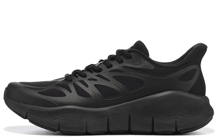 BMAI Bimax Expeditioner Pure Light Shock-absorbing, breathable and wear-resistant, ultra-light thick sole, sandwich mesh, jogging training and commuting wear, mixed EVA physical foam, low-top running shoes, men's model, dark night black