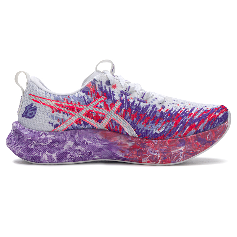 ASICS NOOSA TRI 16 Textile, Synthetic Leather Cushioning Low top Racing Running Shoes Women’s White Purple