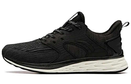 Anta Cushioning Rebound Breathable Lightweight Low top Running Shoes Men's Black White