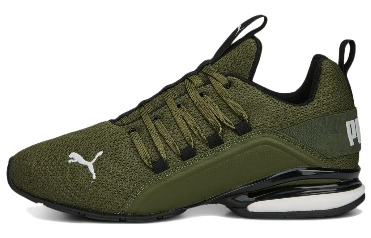 PUMA Axelion Refresh Slip Resistant Abrasion Resistant Low top Running Shoes Green