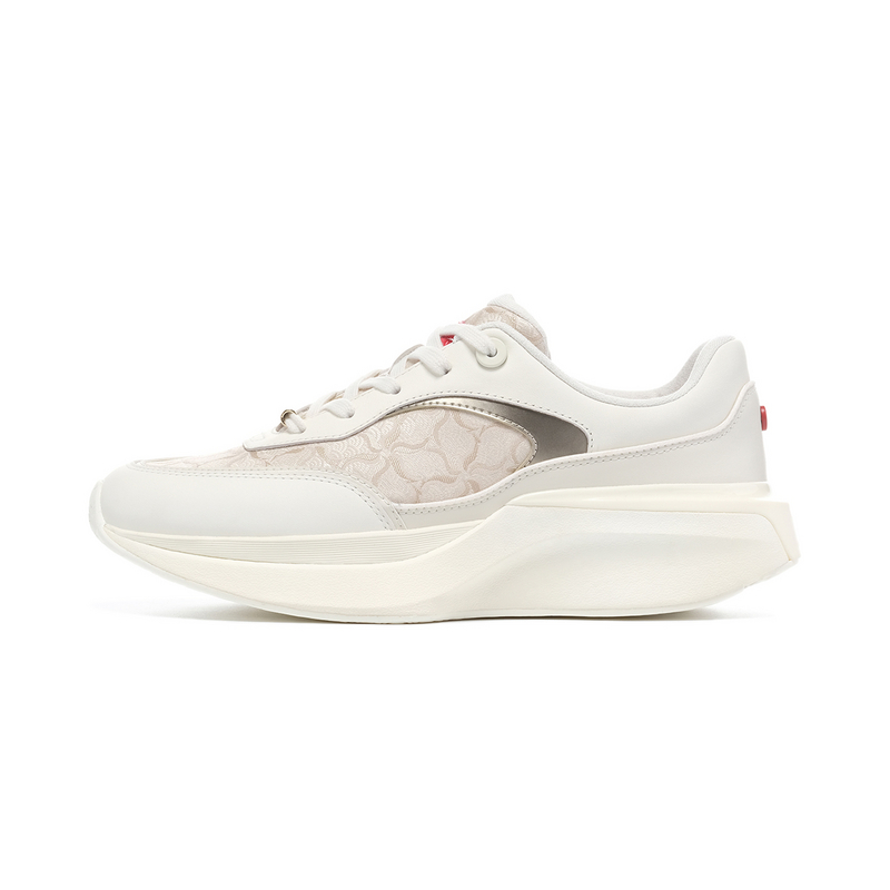 LI NING 1990 Cushioning, Wear Resistant Low top Running Shoes Women’s Ecru