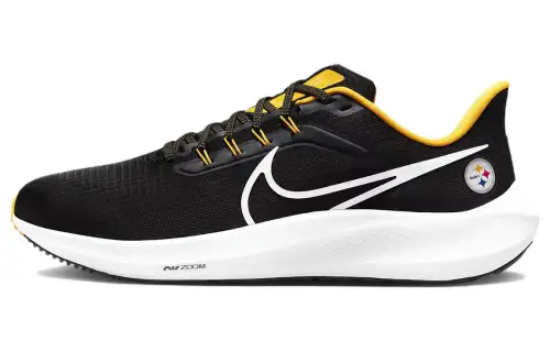 Nike Air Zoom Pegasus 39 Comfortable and exquisite fabric shock-absorbing, non-slip, wear-resistant and breathable low-top running shoes, men's black and yellow, Pittsburgh Steelers