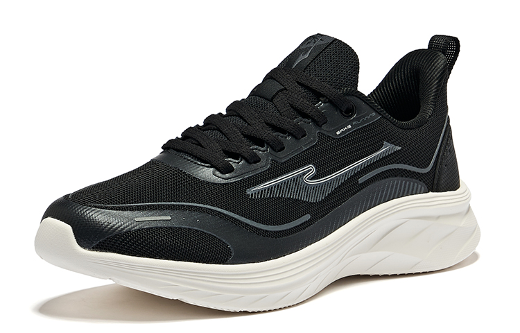 Erke Cushioning, Wear Resistant Low top Running Shoes Women’s Jet Black Bright Silver