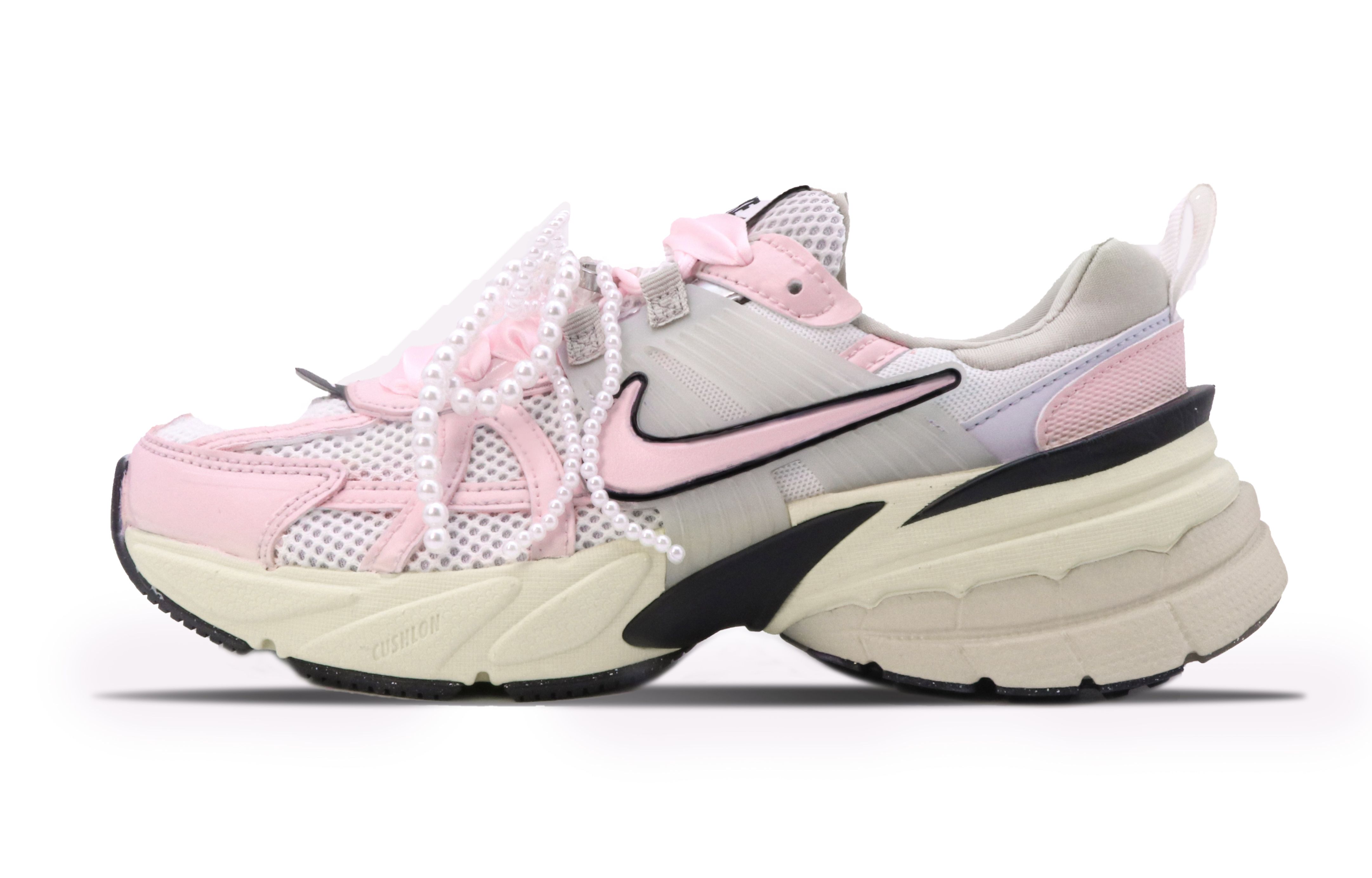 Nike V2K Run Cushioning Slip Resistant Low top Running Shoes Women’s White Pink