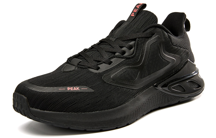 PEAK Breathable Low top Running Shoes Men’s Black Mesh Cushioning