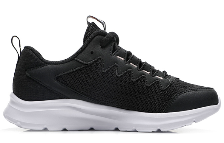 XTEP Mesh Textile, Synthetic Leather Slip Resistant, Breathable, Lightweight Low top Casual Running Shoes Women’s Black