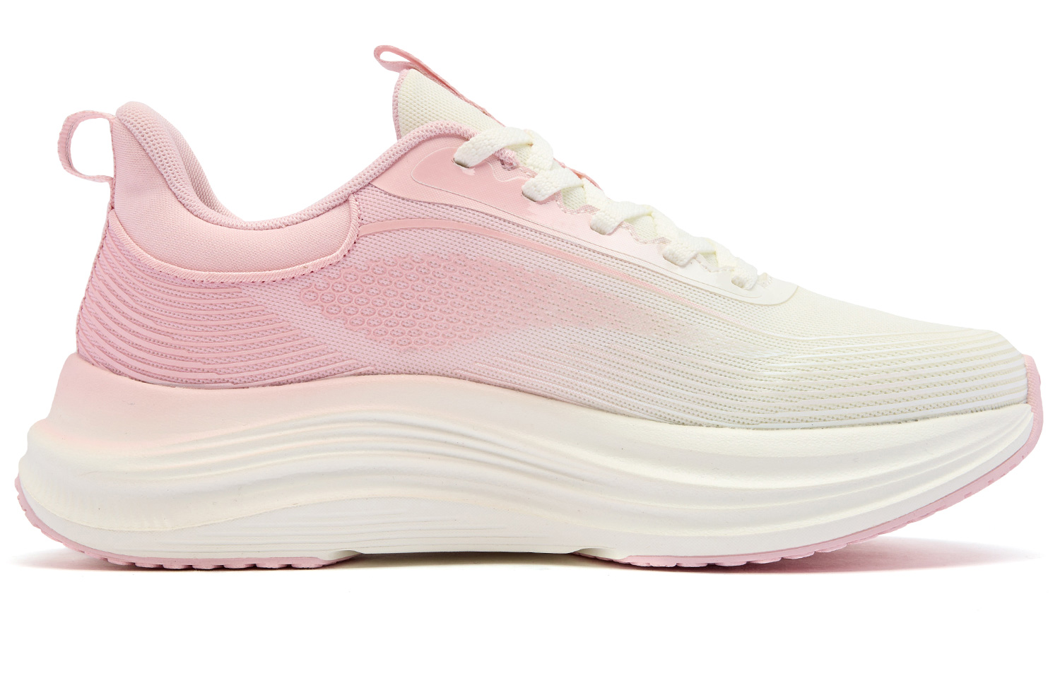 QIAODAN Yue Run Running Shoes Women’s Low Top Ivory/Frosted Pink