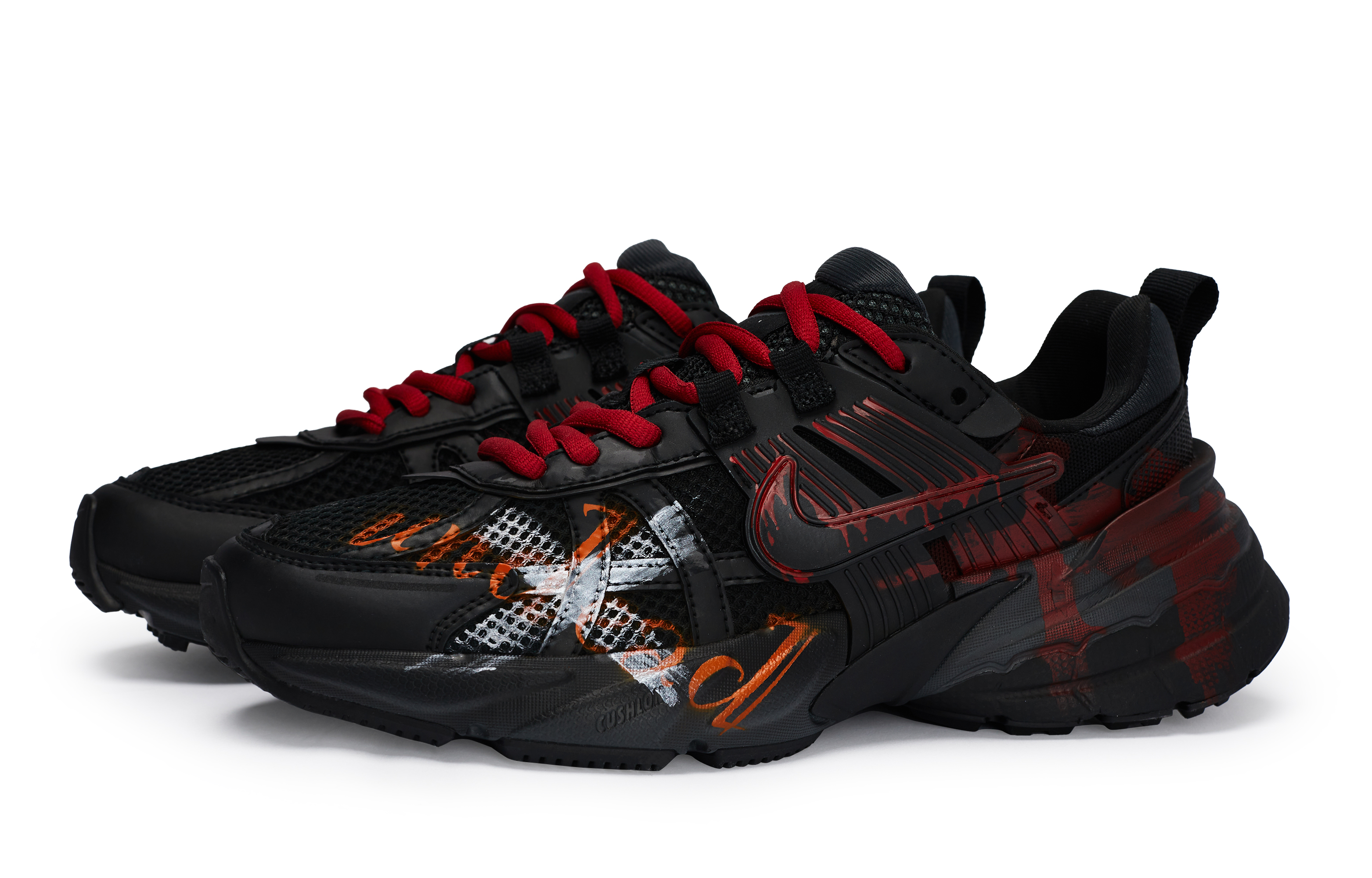 Nike V2K Run Cushioning Low top Running Shoes Women’s Black Red