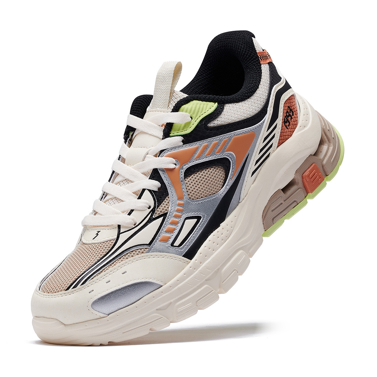 361° Cushioning Slip Resistant Abrasion Resistant Lightweight Low top Casual Running Shoes Men’s Beige Black