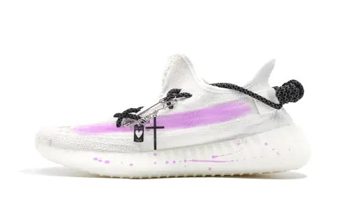 Adidas Originals Yeezy Boost 350 V2 Low top Casual Shoes Unisex White Purple
