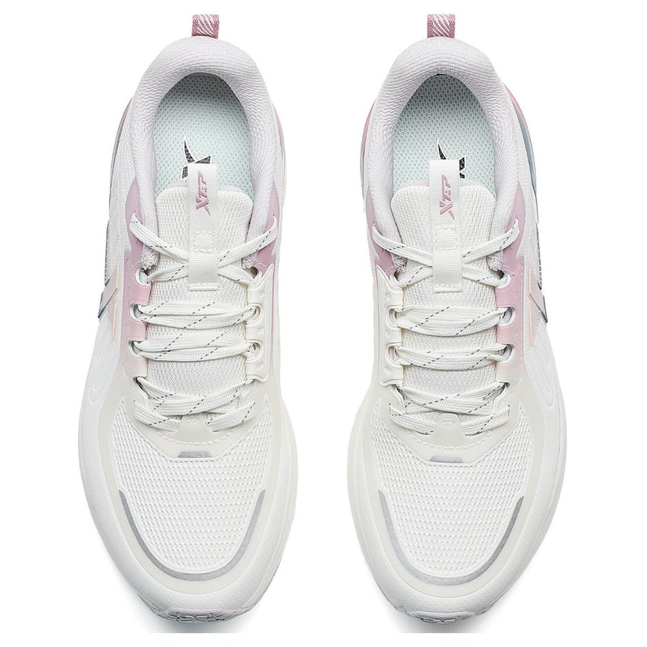 XTEP Slip Resistant Abrasion Resistant Low top Casual Running Shoes Women’s White Gray Pink