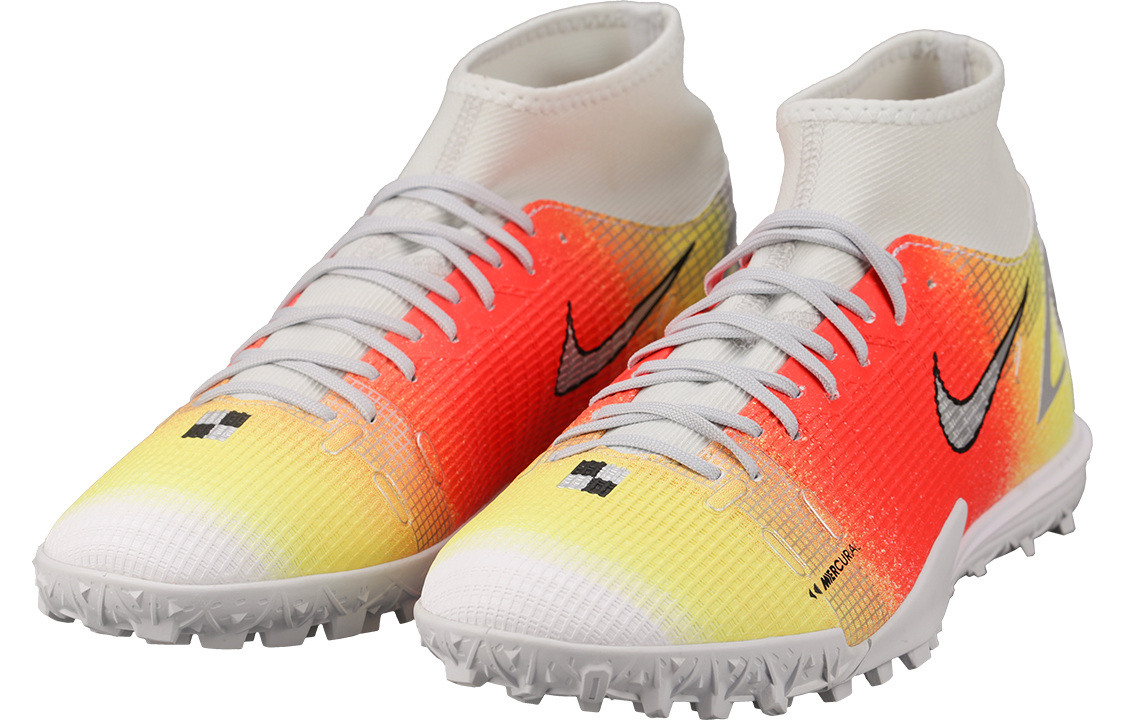 Мужские кроссовки Nike Mercurial Superfly TF (оранжево-желто-серебристый) — фото 3