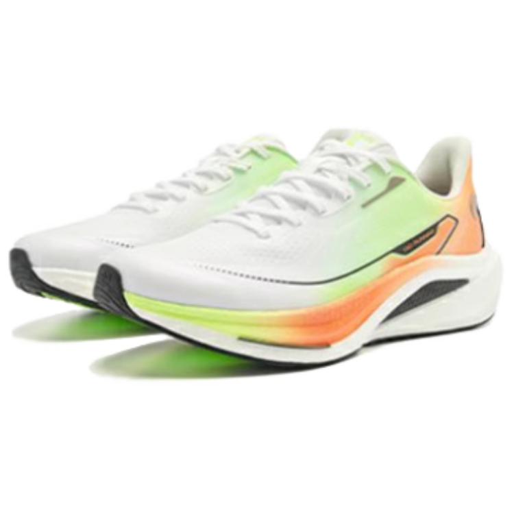 QIAODAN Infinity 7.0 Slip Resistant Abrasion Resistant Low top Sprint Running Shoes Men’s White Orange Green