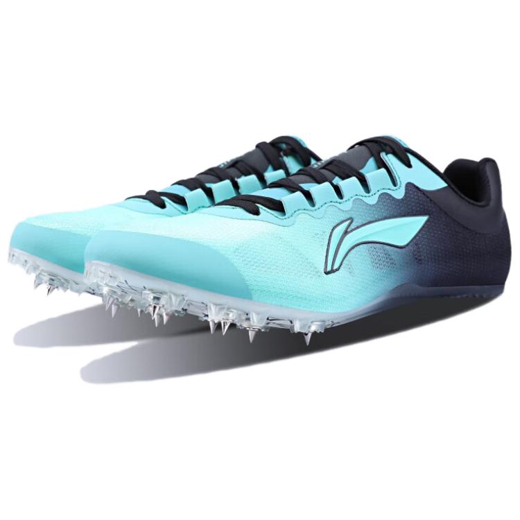 Li Ning Cushioning Slip Resistant Abrasion Resistant Low top Training Sprint Running Shoes Unisex Blue Black