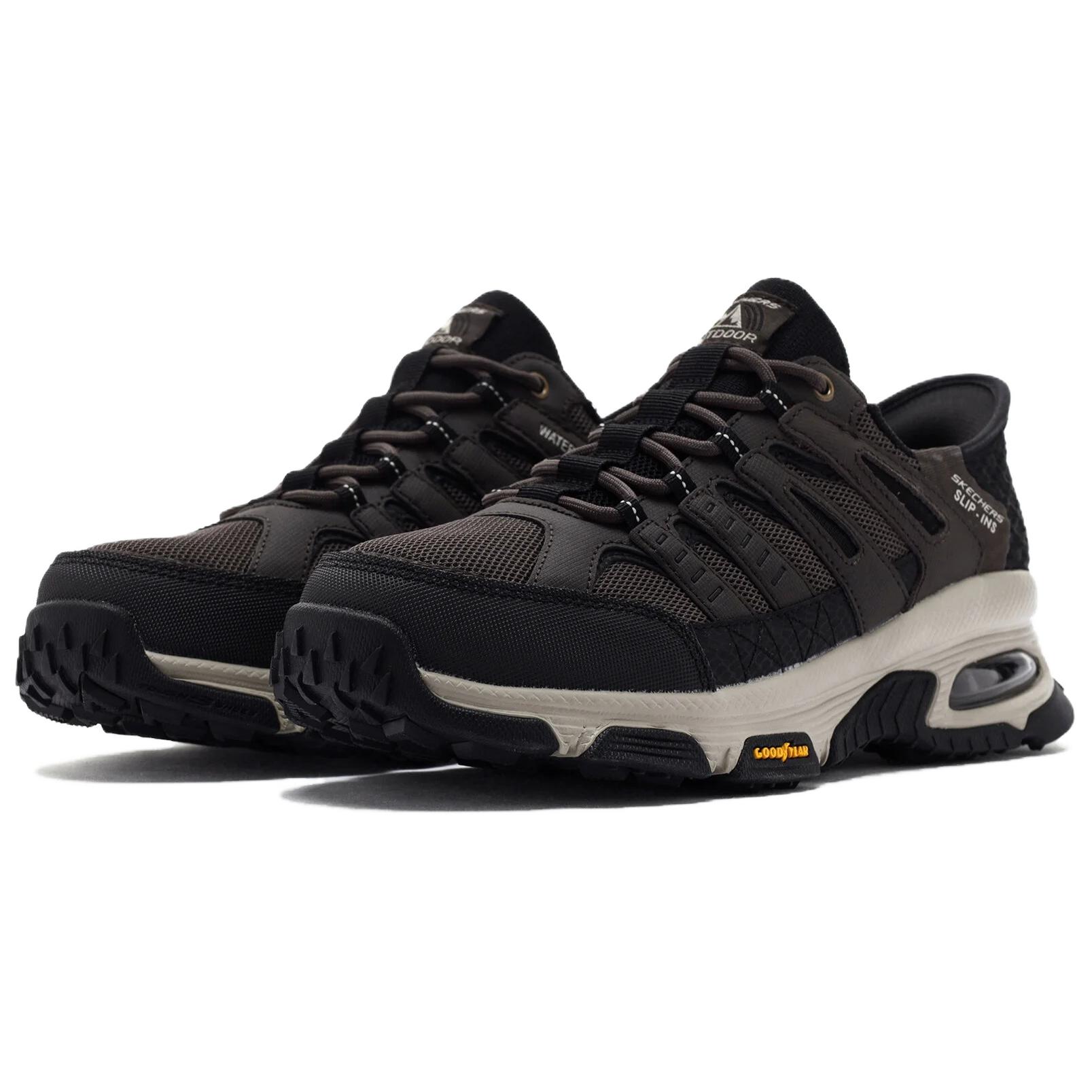 Skechers Breathable Lightweight Rebound Low top Casual Running Shoes Men’s Black