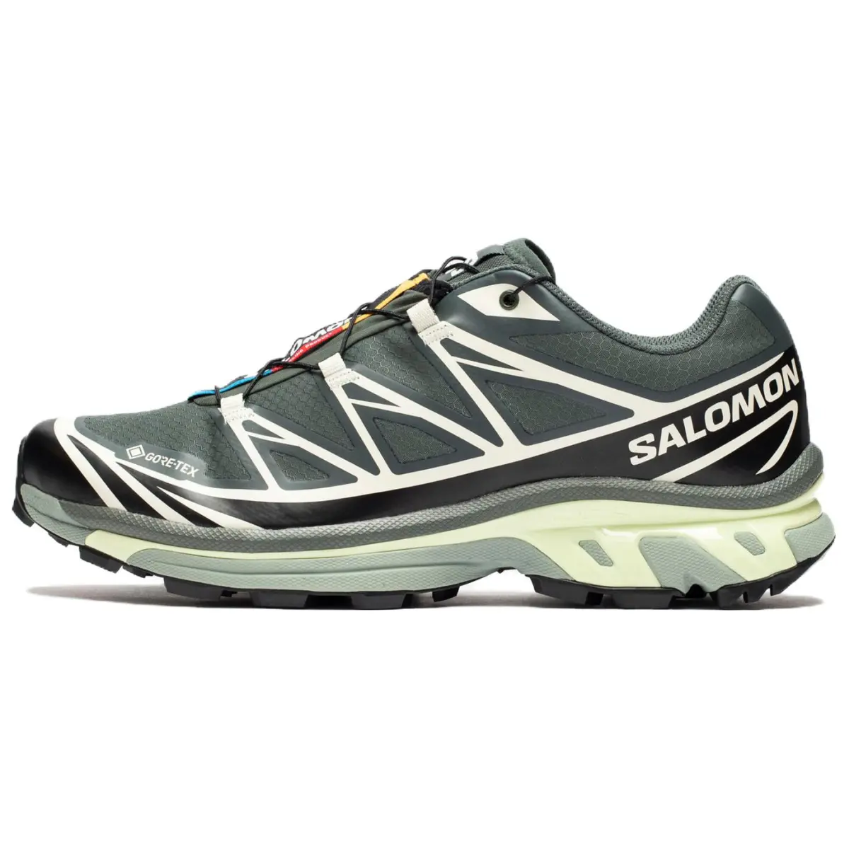 SALOMON XT 6 Low top Running Shoes Unisex Urban Gray Black Lime Cream