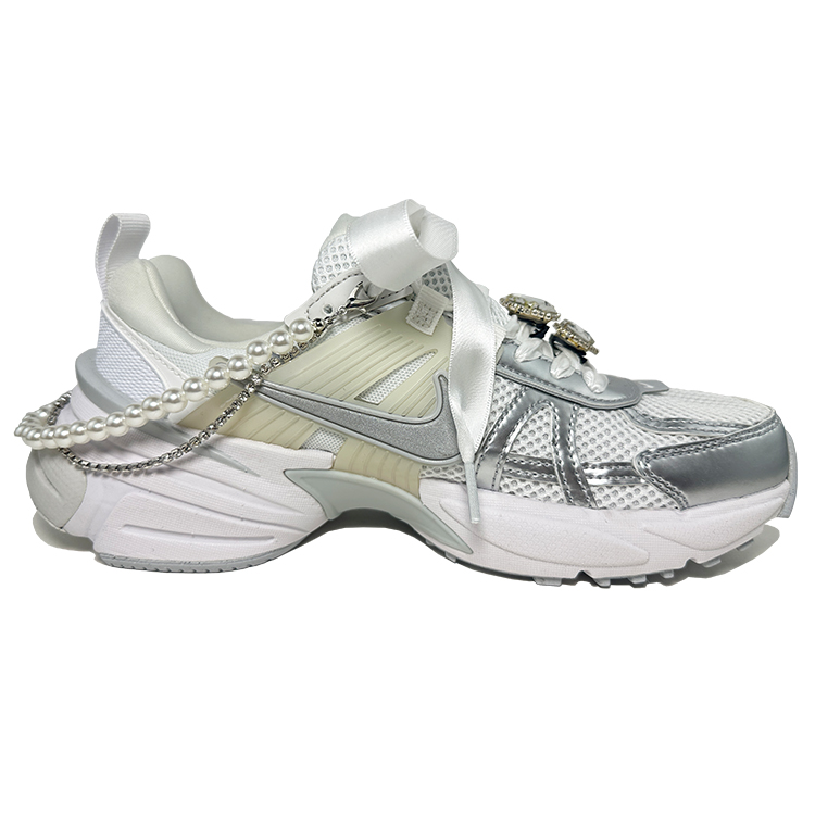 Nike V2K Run Running Shoes Unisex Low Top Silver/White