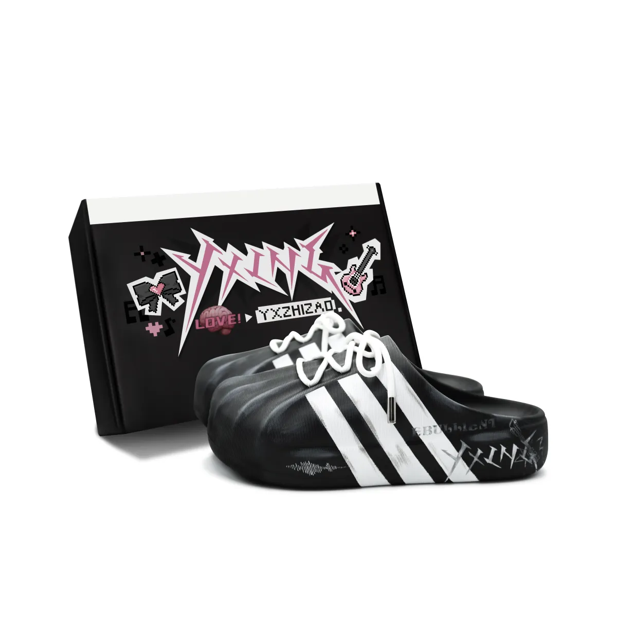 Adidas Originals AdiFOM Superstar Closed Toe Slippers Unisex Black White Gray