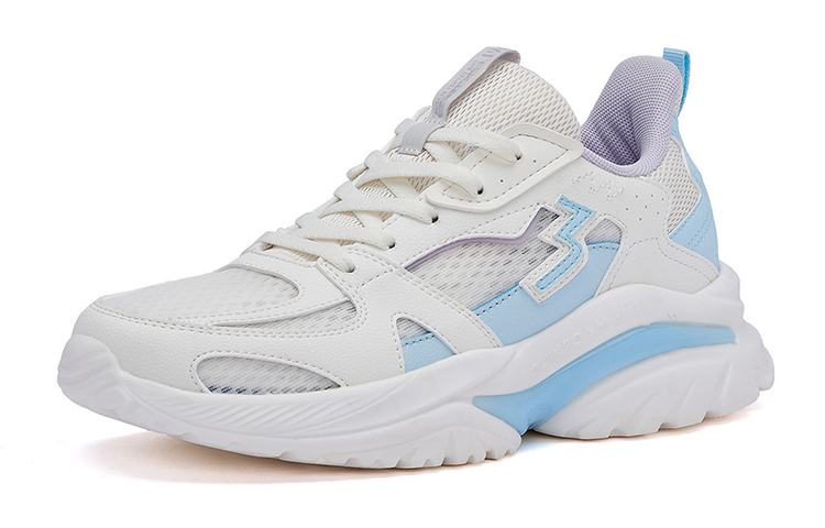 361° Cushioning Slip Resistant Abrasion Resistant Breathable Lightweight Low top Running Shoes Women’s White Blue