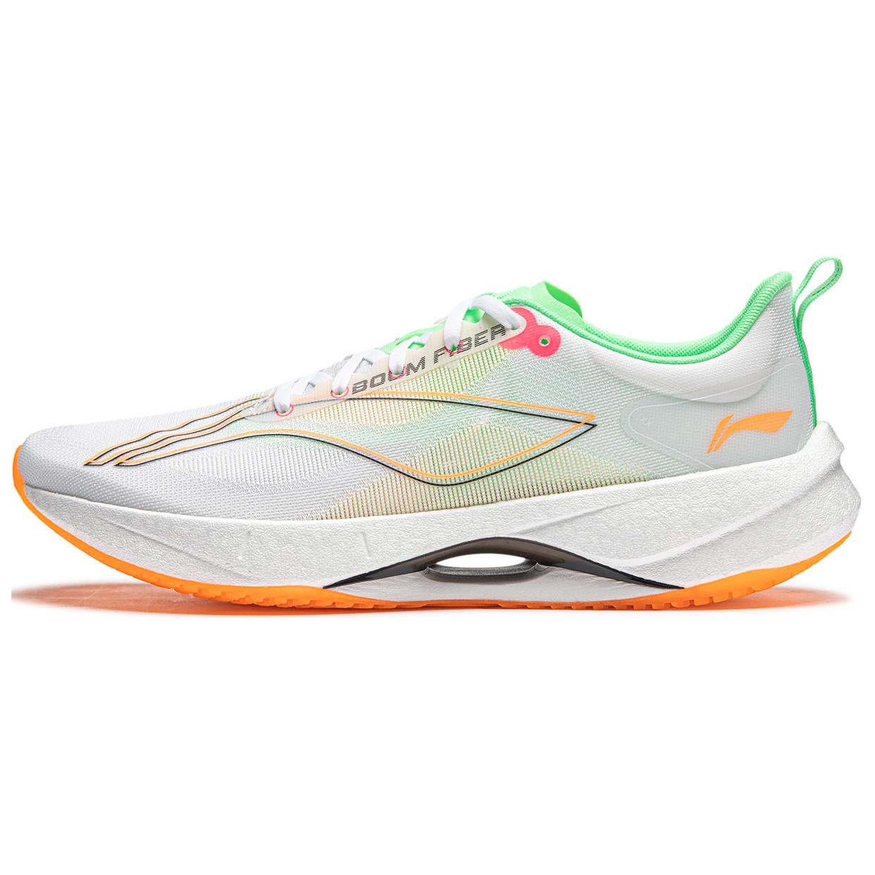LiNing Li Ning Super Light 21 High Rebound Lightweight Cushioning Shock Absorption Wear-Resistant Breathable Low-top Long-distance Running Shoes Men's White Green Orange
