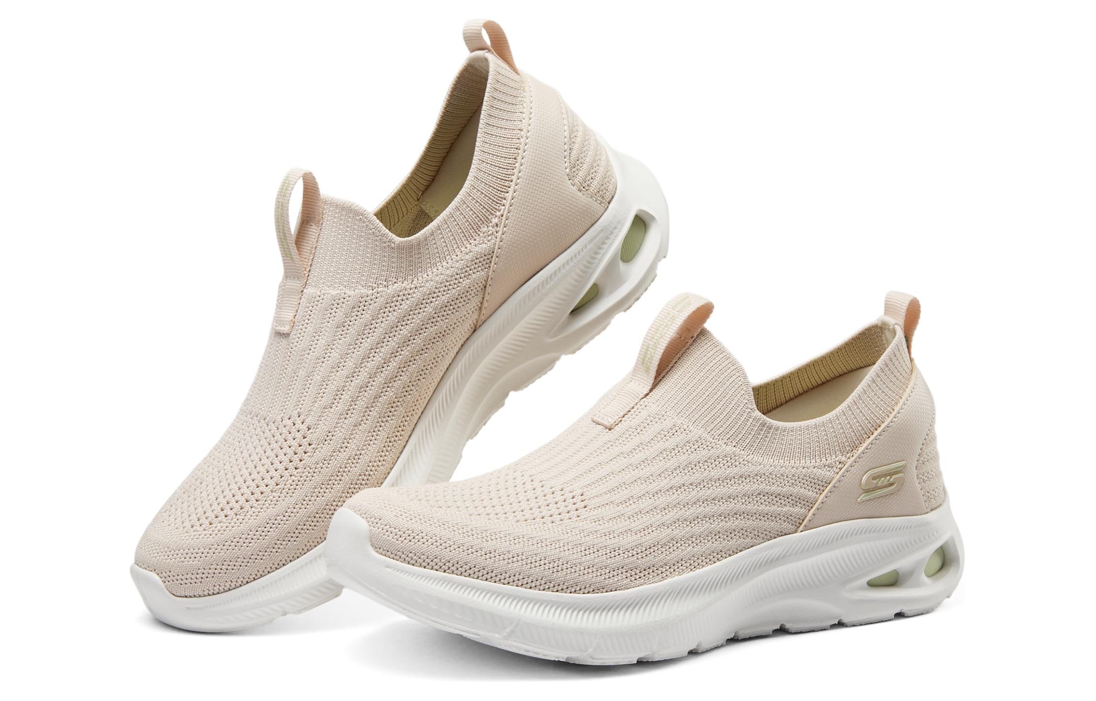 Skechers BOBS UNITY Synthetic Leather Support Coverage Low top Casual Sprint Running Shoes Women’s Beige