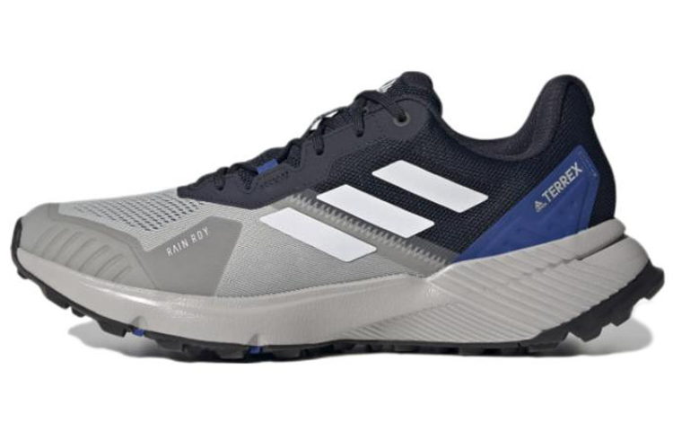 Adidas Terrex Soulstride Flow Anti-Slip Wear-Resistant Low-Top Casual Running Shoes Men's Gray Blue