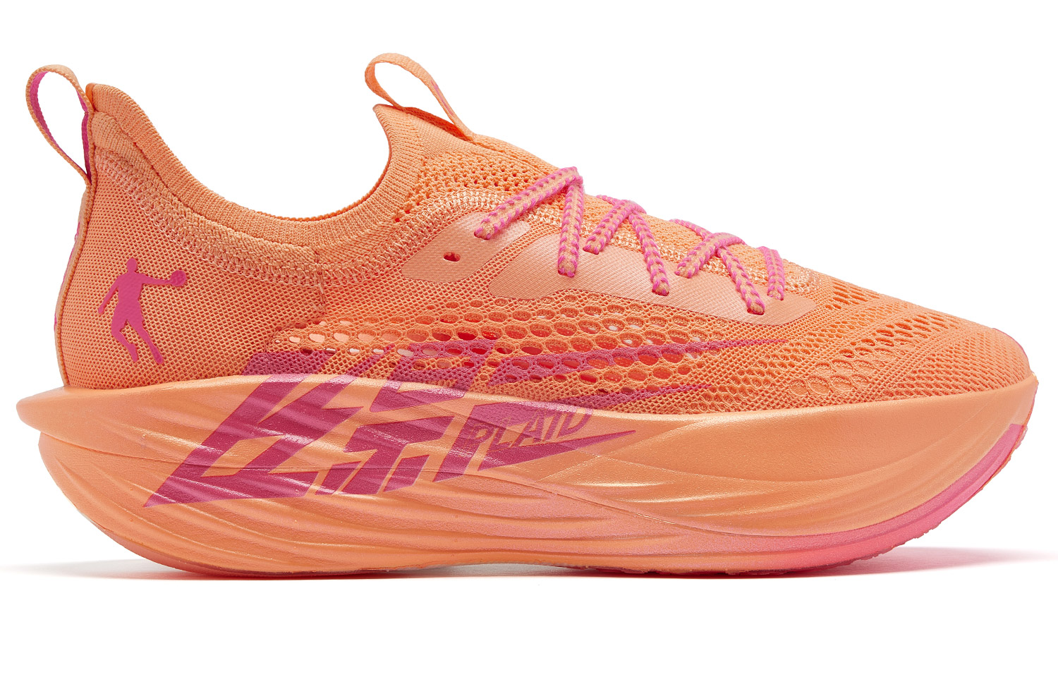 QIAODAN Flying Shadow Plaid Abrasion Resistant Low top Marathon Running Shoes Women’s Pink