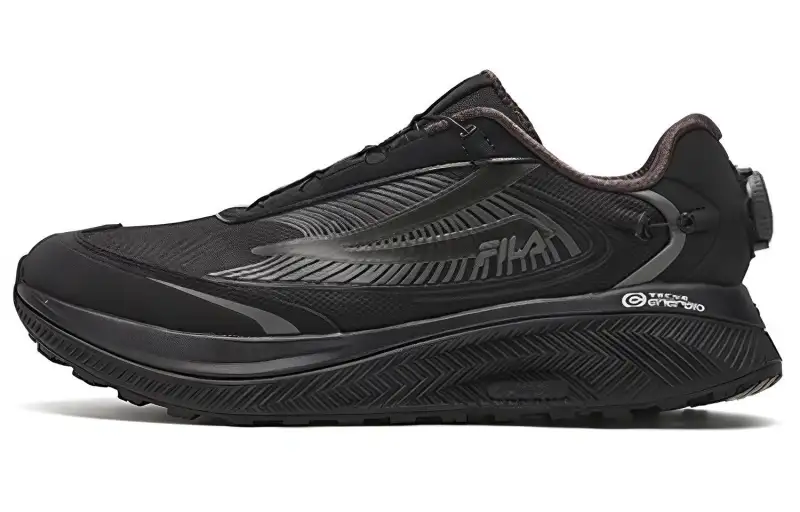 FILA BOA WOLF 1+ Textile, Synthetic Leather Wear resistant And Waterproof Low top Casual Shoes Men's Black