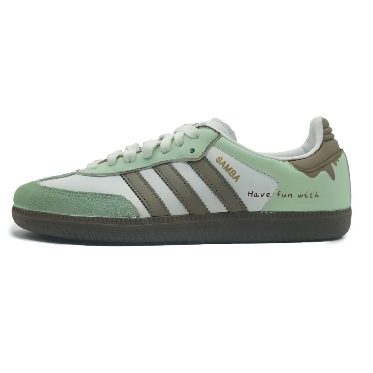 Adidas Originals SAMBA OG Abrasion Resistant German Army Trainers Unisex Light Green