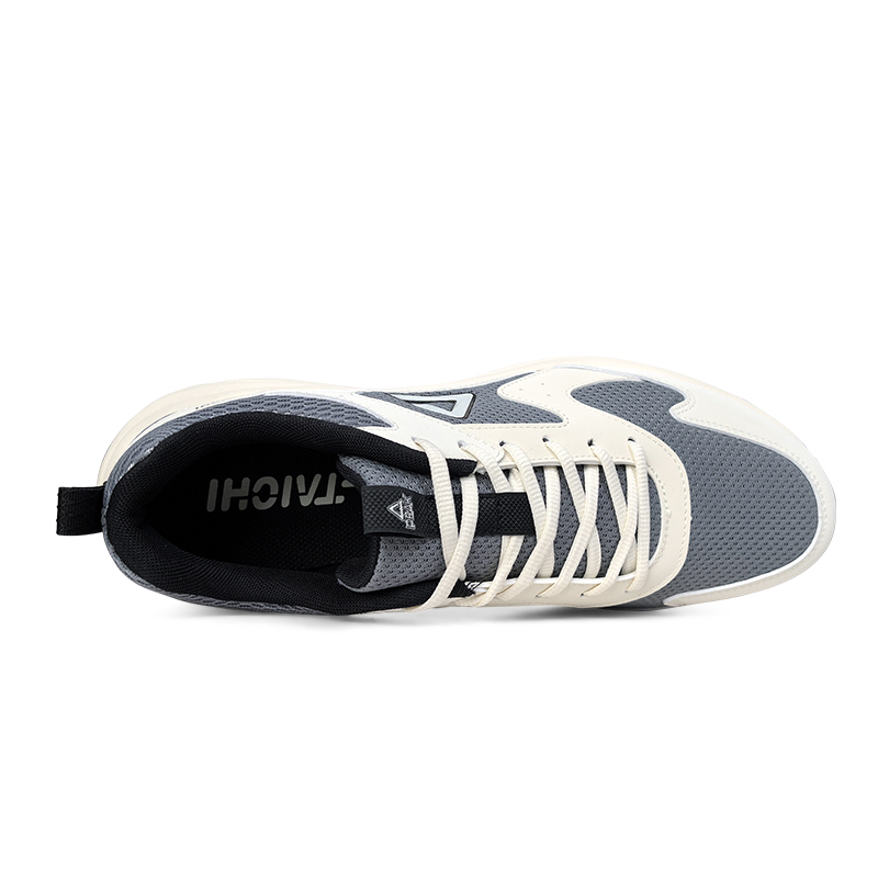 PEAK Cushioning Slip Resistant Abrasion Resistant Low top Casual Running Shoes Men’s White Gray