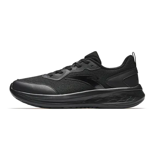 Anta Cushioning Slip Resistant Cushioning Slip Resistant Low top City Commuting Running Shoes Men's Basic Black