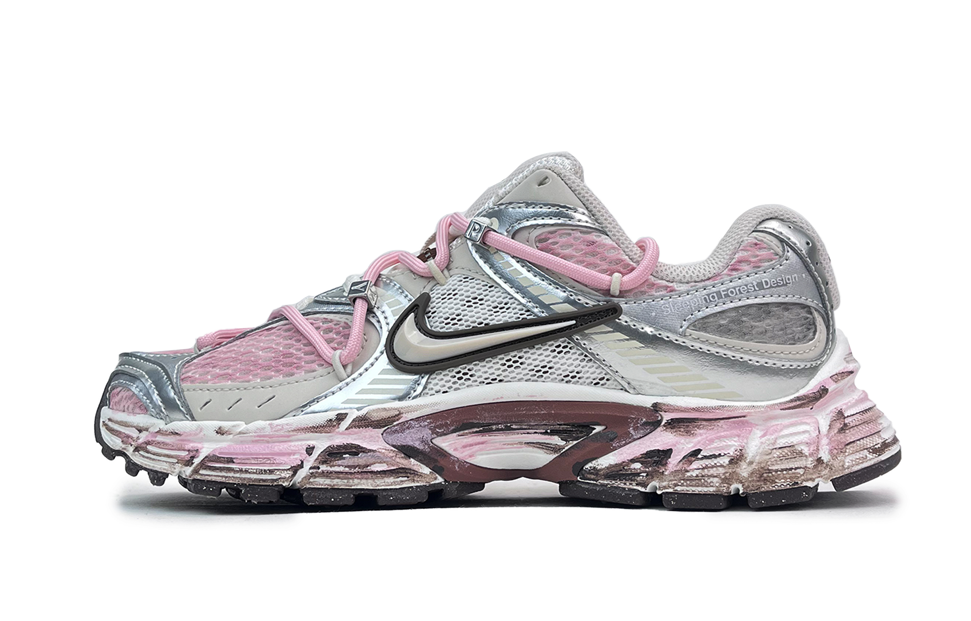 Nike V5 RNR Abrasion Resistant Breathable Low top Running Shoes Women’s Silver Pink