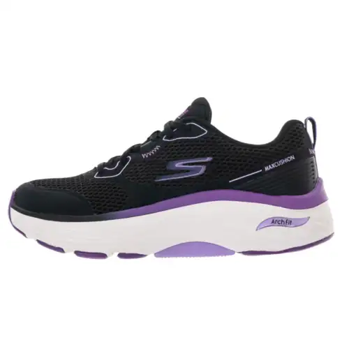 Skechers GO Run Ma Comfortable Cushioning Breathable Low top Running Shoes Women's Black Purple
