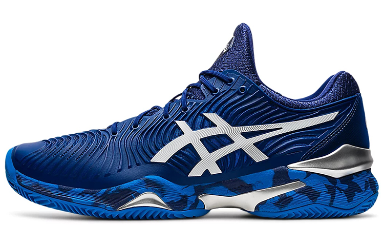 Asics Court FF Novak Clay Abrasion Resistant Low top Running Shoes Men's Blue