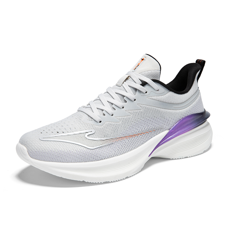 Erke Cushioning Breathable Lightweight Low top Casual Running Shoes Men’s Pencil Gray Mid Purple
