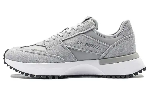 Li Ning Lightweight Abrasion Resistant Low top Running Shoes Men's Gray