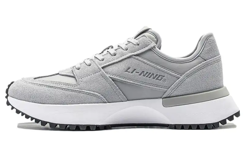 Li Ning Lightweight Abrasion Resistant Low top Running Shoes Men's Gray