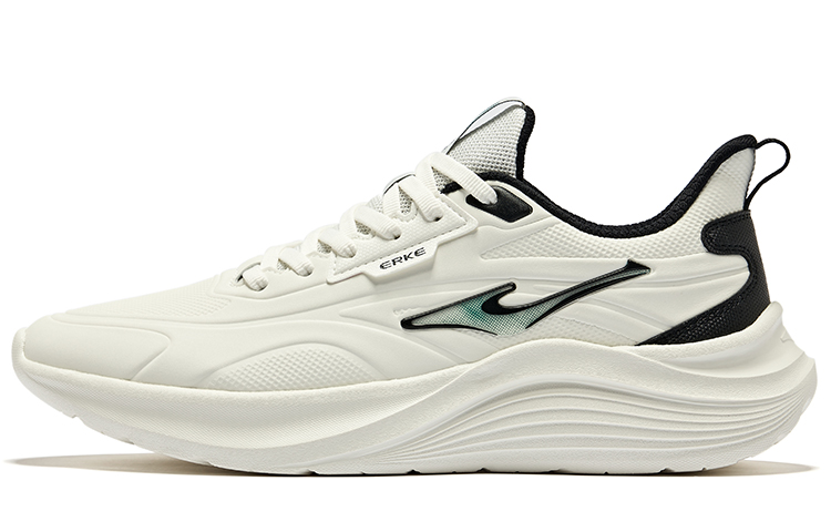 Erke Cushioning Abrasion Resistant Cushioning, Wear Resistant Low top Running Shoes Men’s Microcrystal White Jet Black